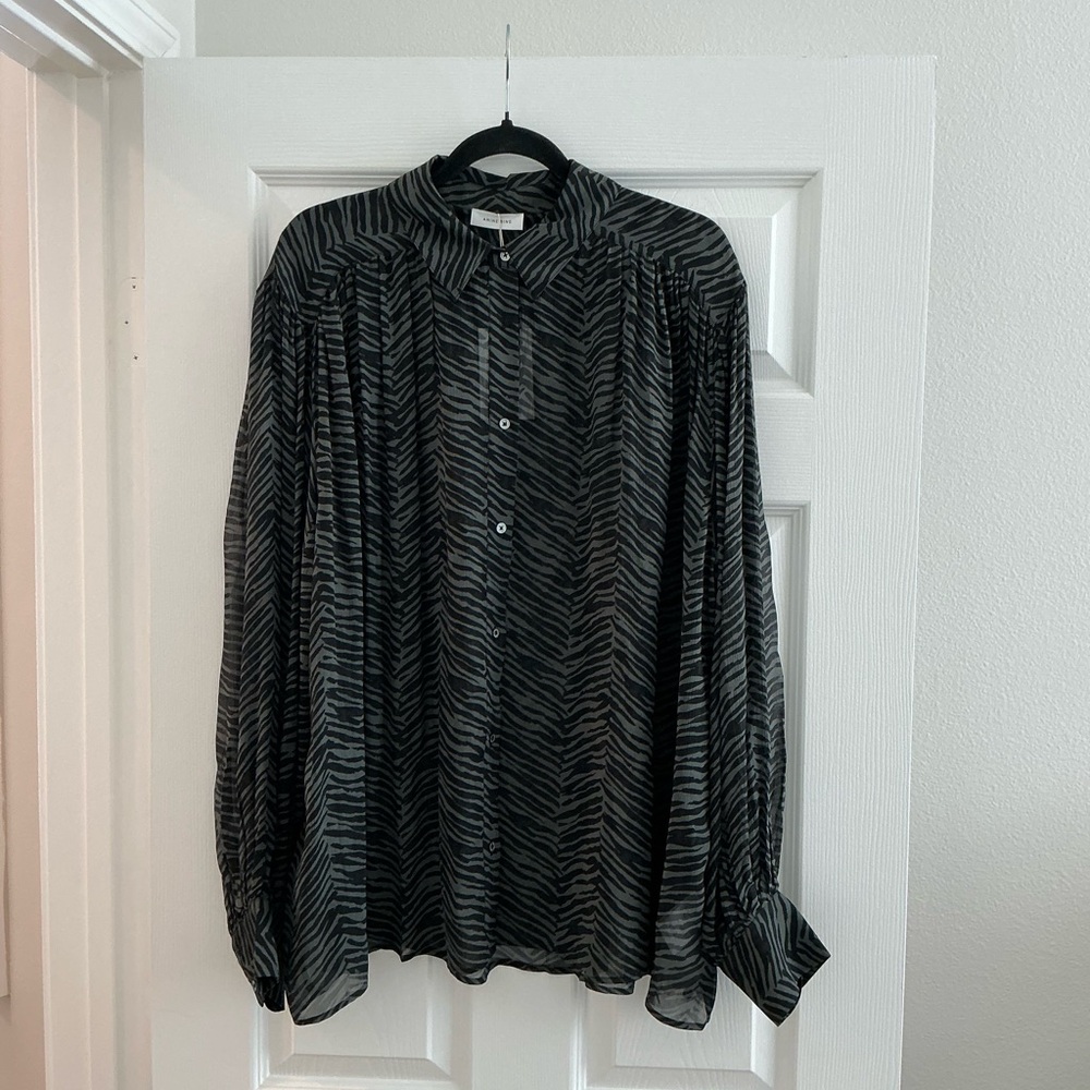 Anine Bing Zebra Print Blouse